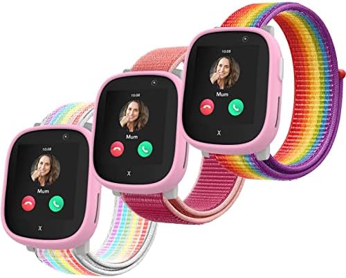 Polyjoy 3 Stück Kinder Nylon Armbänder kompatibel mit Xplora X6 Armband Kids Smartwatch Mädchen Jungen Weich Verstellbare Ersatzbänder für Xplora X6 Play/Xplora X6 Pro