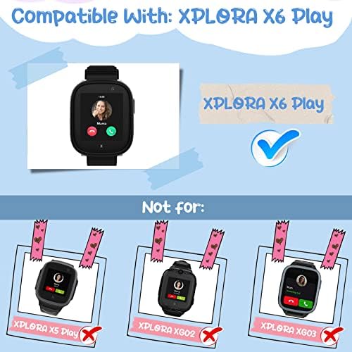 Polyjoy Pack Of 2 Children's Nylon Bracelets Compatible With Xplora X6 Bracelet Kids Smartwatch Girls Boys Soft Adjustable Replacement Bands For Xplora X6 Play/Xplora X6 Pro Nylon No Gemstone