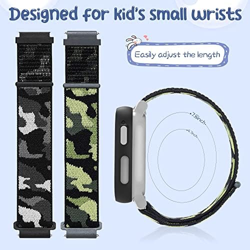Polyjoy Pack Of 2 Children's Nylon Bracelets Compatible With Xplora X6 Bracelet Kids Smartwatch Girls Boys Soft Adjustable Replacement Bands For Xplora X6 Play/Xplora X6 Pro Nylon No Gemstone