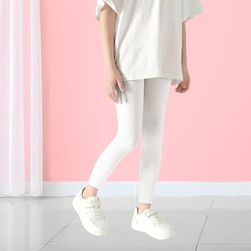 PopCouture Girls Plain Cotton Ribbed School Leggings