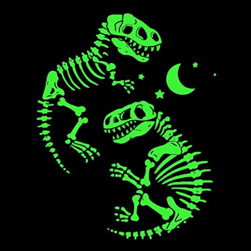 Popshion Boys Pyjamas Dinosaur Glow In The Dark Cotton Pjs Sets Toddler Long Sleeve Sleepwear 2 Piece Christmas Nightwear 2-10 Years