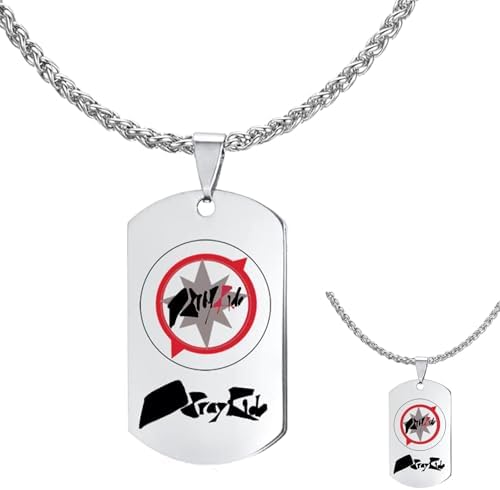 PQKL-party Stray Kids Necklace Skzoo Necklace StrayKids Dog Tag Necklaces Stra Kids Pendant Necklaces Straykids Merch Ideal for Fans