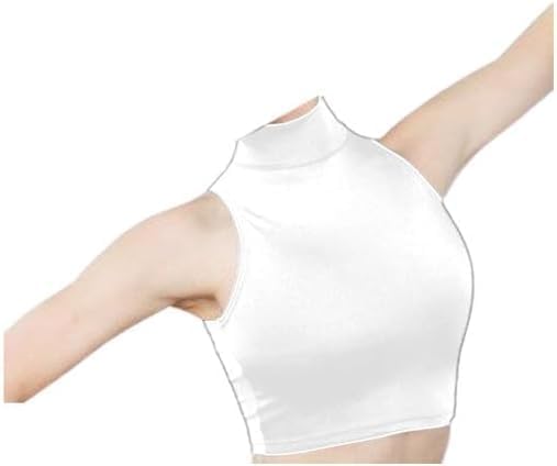Prime fashions Girls Nylon Polo Neck Sleeveless Crop Top Nylon Dance Wear