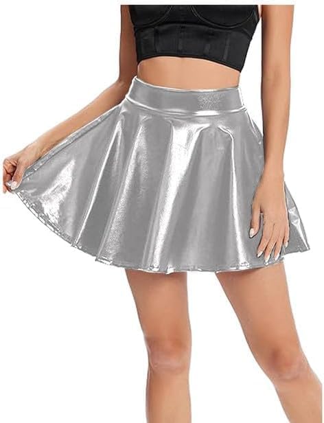 Prime Fashions Metallic Girls Kids Foil Dance Skirt Ballet Skating Tap Jazz Gymnastics – Modern And Stylish – Multi-Purpose