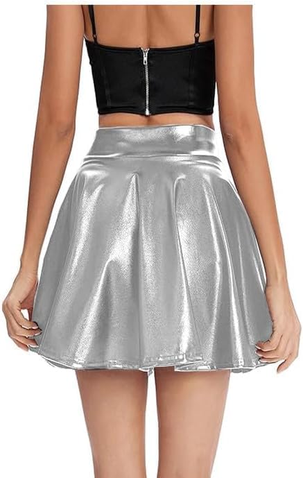 Prime Fashions Metallic Girls Kids Foil Dance Skirt Ballet Skating Tap Jazz Gymnastics – Modern And Stylish – Multi-Purpose