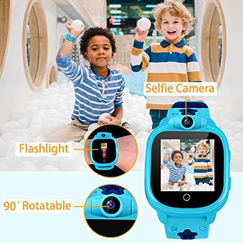 PROGRACE Kids Smart Watch Digital Camera Watch With Games Music Player Pedometer Step Count FM Radios Flashlights And 1.54'' Touch LCD For Boys Birthday Consumer Electronics Toys