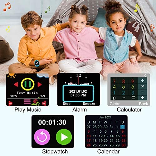 PROGRACE Kids Smart Watch Digital Camera Watch With Games Music Player Pedometer Step Count FM Radios Flashlights And 1.54'' Touch LCD For Boys Birthday Consumer Electronics Toys