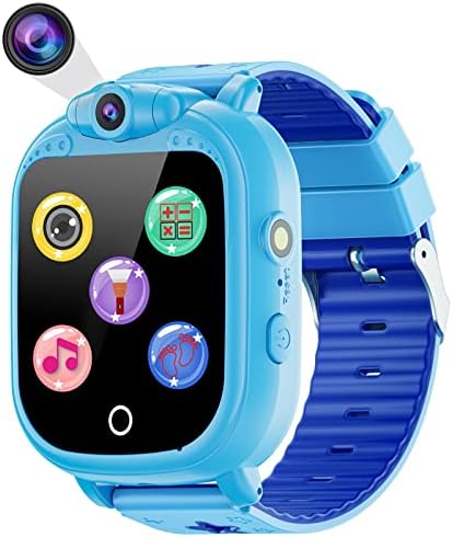 PROGRACE Kids Smart Watch Digital Camera Watch with Games Music Player Pedometer Step Count FM Radios Flashlights and 1.54'' Touch LCD for Boys Birthday Consumer Electronics Toys