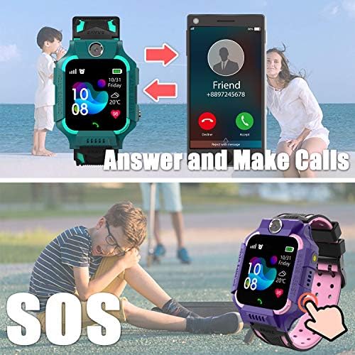 PTHTECHUS Kids Smartwatch For Boys Girls Phone Games Video Smart Watch For Kids Children With Pedometer Camera Music Player SOS Flashlight Birthday Gift (Black)