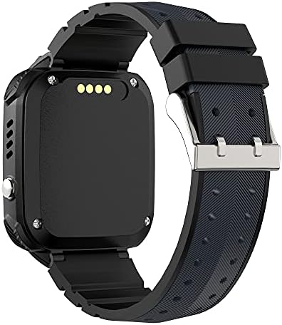 PTHTECHUS S12 Kids Smartwatch Band - Children's Watch Strap + Charging Cable For S12 Smart Watches Width 16mm (Black)