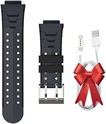 PTHTECHUS S12 Kids Smartwatch Band - Children's Watch Strap + Charging Cable for S12 Smart Watches width 16mm (Black)
