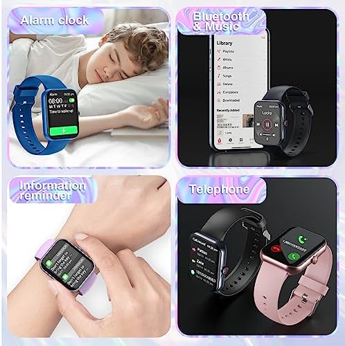 PTHTECHUS Smart Watch For Kids Fitness Tracker Smart Watch With Bluetooth Call Voice Assistant 100 Sports Modes Sleep Monitor Pedometer Sport Watch For IOS Android