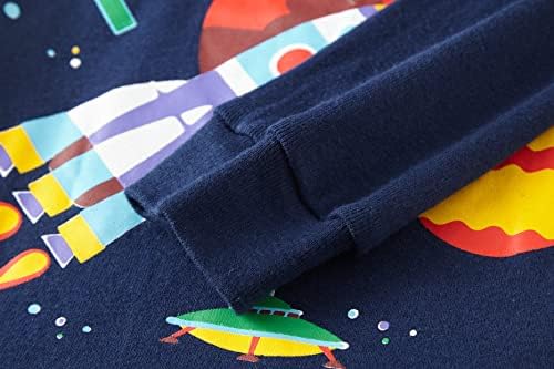 Pyjamas For Boys Dinosaurs Rockets Shaks Truck Long Sleeve 4-Piece Sleepwear 2-14 Years Pajama Set