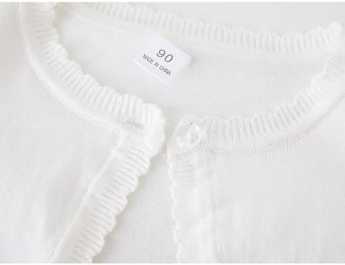 PythJooh Baby Girl Long Sleeve Bolero Shrugs Girls One-Button Plain Cotton Wedding Bolero Cardigan Knitted Coat For 1-13Years