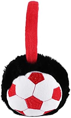 Qchomee Kids Cute Football EarMuffs Boys Girls Ear Warmers Plush Furry Ear Cover Windproof Ear Hamburg Headband Fashion Adjustable Ear Wrap Christmas Birthday Gifts For Child Boys Girls