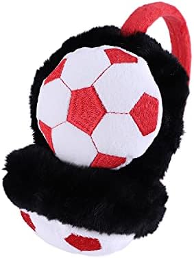 Qchomee Kids Cute Football EarMuffs Boys Girls Ear Warmers Plush Furry Ear Cover Windproof Ear Hamburg Headband Fashion Adjustable Ear Wrap Christmas Birthday Gifts For Child Boys Girls