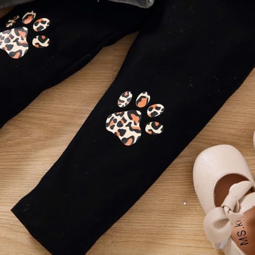 QHKEPW Girls Outfits Set Kids Clothes Cat Rainbow Love Heart Toddler Clothing Long Sleeve Sweatshirt T-Shirt Tops Leggings Trousers Round Neck 1-9 Years Old