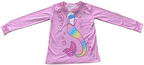 QHKEPW Girls Pyjamas Unicorn Dinosaur Mermaid Cat Kids Toddler Pjs Sets Cotton Long Sleeve Sleepwear 2 Piece Clothes Outfits Winter Nightwear 1-7 Years