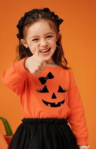 QHKEPW Halloween Boys Girls Jumper Ghost Monster Truck Pumkin Crusher Dinosaur Bat Kids Sweatshirt Toddler Top Long Sleeve Round Neck Cotton Casual Clothes T Shirt 2-8 Years Old