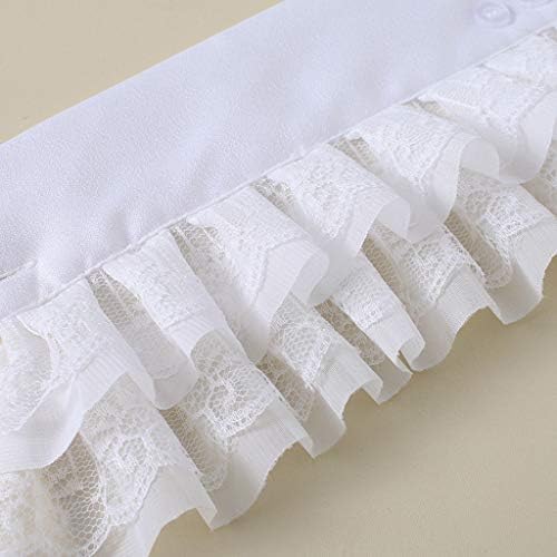 QishGO Women Sweet Fake Sleeves Double Layer Ruffles Lace Flared Cuffs Wrist Warmers