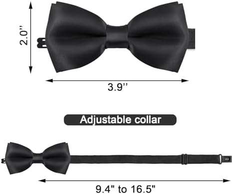 Qiuyan Adjustable Kids Bow Tie Pre-tied Bowtie Classic Solid Color Children Bow Tie Little Boys' Bow Ties Neck Bowtie For Kids Toddler Baby Wedding Party Photo