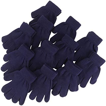 QKURT 12 Packs Of Winter Magic Gloves For Kids Full Fingers Knitted Magic Stretch Gloves Thermal Winter Mittens For Boys Girls Baby