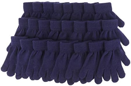QKURT 12 Packs Of Winter Magic Gloves For Kids Full Fingers Knitted Magic Stretch Gloves Thermal Winter Mittens For Boys Girls Baby