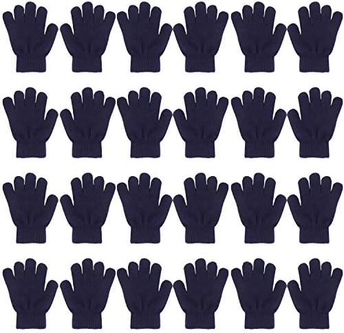 QKURT 12 Packs of Winter Magic Gloves for Kids Full Fingers Knitted Magic Stretch Gloves Thermal Winter Mittens for Boys Girls Baby