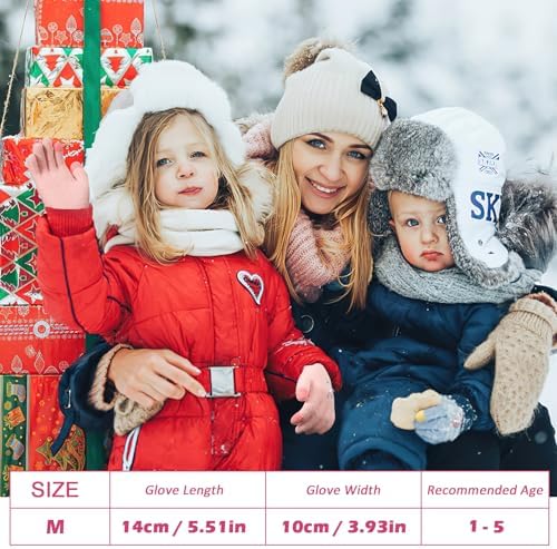 QKURT 3 Pairs Kids Warm Knit Gloves Toddler Magic Gloves Colorful Crystal Sand Gloves Soft Thermal Gloves Good Stretch Children's Full Finger Mittens With Novel Unicorn Pattern For 1-5 Years Girls