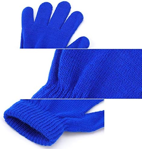 QKURT 6 Pairs Children's Magic Stretchy Gloves Unisex Knitted Gloves Winter Warm Glove Colorful Thermal Glove For Boys Girls 4-12 Year Every Day