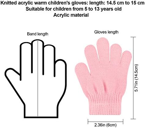 QKURT 6 Pairs Children's Magic Stretchy Gloves Unisex Knitted Gloves Winter Warm Glove Colorful Thermal Glove For Boys Girls 4-12 Year Every Day