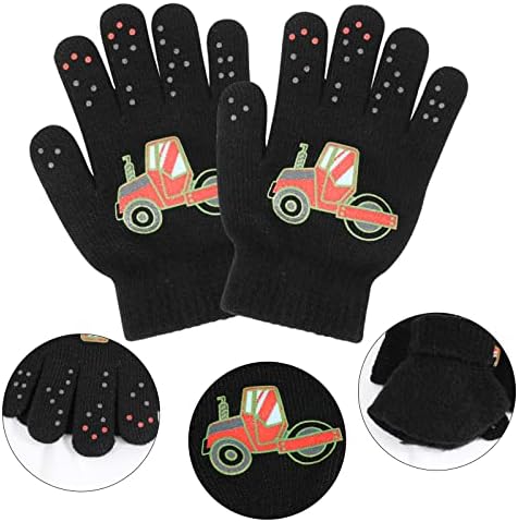 QKURT 6 Pairs Kids Gloves Winter Knit Magic Gloves Thermal Children Gloves Stretchy Full Finger Magic Gloves Birthday Christmas Car Gloves For 5-11 Years Old Boys Girls