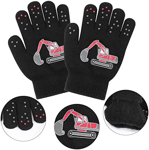 QKURT 6 Pairs Kids Gloves Winter Knit Magic Gloves Thermal Children Gloves Stretchy Full Finger Magic Gloves Birthday Christmas Car Gloves For 5-11 Years Old Boys Girls