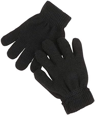 QKURT 6pcs Magic Stretch Gloves Full Finger Winter Knitted Magic Stretch Warm Gloves For 5~13 Year Old Kids Girls Boys