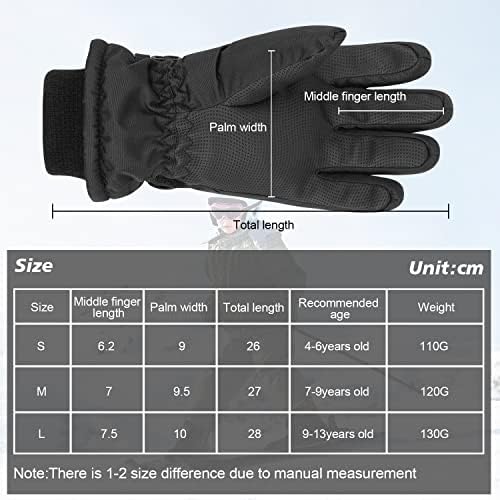 QKURT Kids Ski Gloves Waterproof Insulated Snow Gloves Windproof Outdoor Mittens Children Winter Warm Sledding Snowboard Skiing Skating Mittens For Boys And Girls 4-13 Years Old