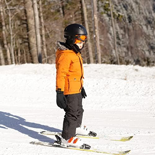 QKURT Kids Ski Gloves Waterproof Insulated Snow Gloves Windproof Outdoor Mittens Children Winter Warm Sledding Snowboard Skiing Skating Mittens For Boys And Girls 4-13 Years Old