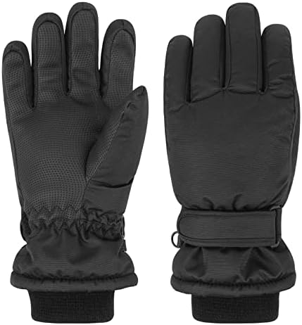 QKURT Kids Ski Gloves Waterproof Insulated Snow Gloves Windproof Outdoor Mittens Children Winter Warm Sledding Snowboard Skiing Skating Mittens For Boys And Girls 4-13 Years Old