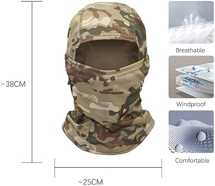 QMFIVE Balaclava Camo Ninja Hood Tactical Full Face Mask Head Wrap Face Neckerchief Men And Women Multi-purpose Outdoor Hiking Cycling Climbing