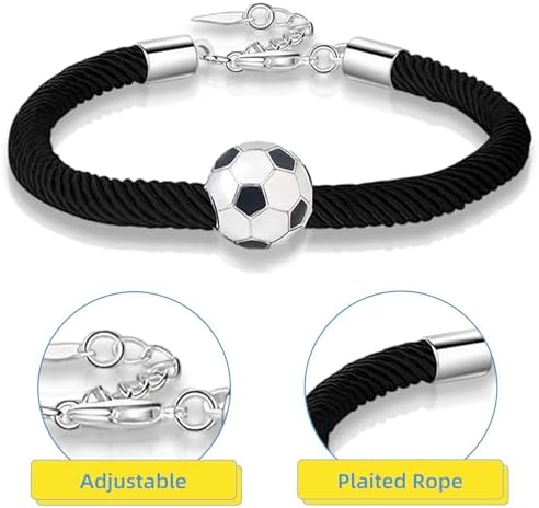 QttvbTna Football Stainless Steel Necklace And Bracelet Soccer Pendant Necklace Silver And Fashion Football Drip Bracelet For Soccer Lovers Daughter Son Gifts