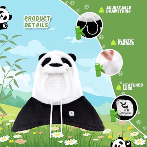 Qunature Winter Balaclava Ski Mask For Kids And Parents Panda-Design Warmer Fur Fleece Thermal Kids Hat Children Hooded Scarf Full Face Cover Mask Autumn Winter Outdoor Cycling Skiing