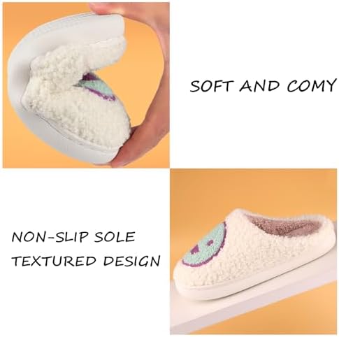 QZCEO Girls Boys Slippers Kids Warm Plush House Slippers Children Winter Soft Comfortable Fluffy Indoor Outdoor Shoes