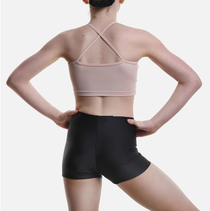 R&N FASHIONS - Girls Shiny Nylon Shorts - Hot Pants - High Waist – Plain - Stretchy – Comfortable Fit – Perfect For Yoga Ballet Gymnastics School Sportswear