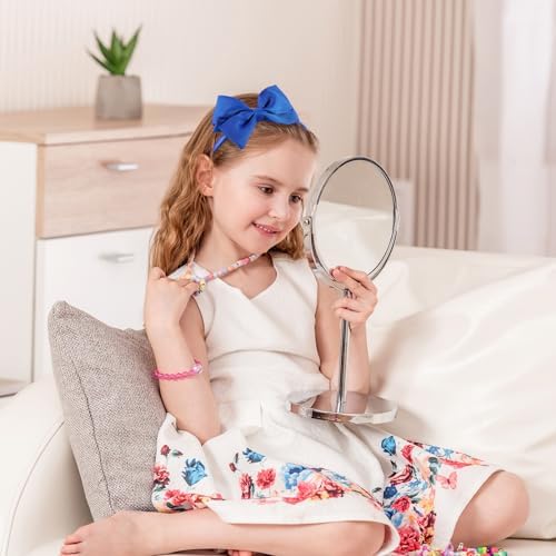 Radsocken 48Pcs Girls School Hair Accessories Kit Royal Blue Bow Hair Clips Headband Ponytail Holder Elastics Bands Ribbon Hair Barrettes Hair Accessories For Girls Birthday Gift(Rblue)