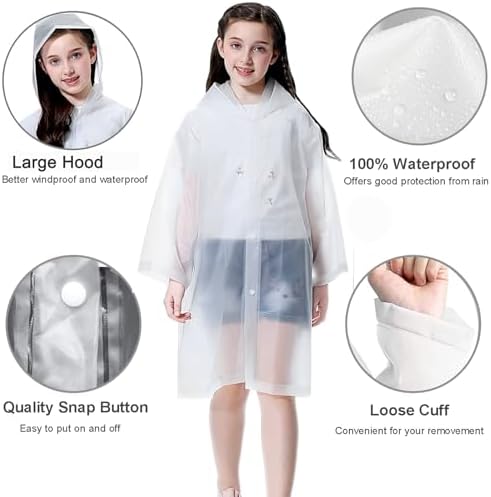 Rain Ponchos Raincoats For Kids 2 Packs Rain Coats Jacket Reusable With Hood For Boys Girls Disney Hiking Camping Outdoor
