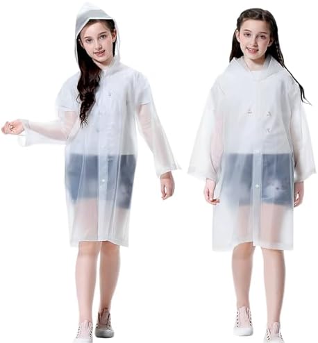 Rain Ponchos Raincoats for Kids 2 Packs Rain Coats Jacket Reusable with Hood for Boys Girls Disney Hiking Camping Outdoor