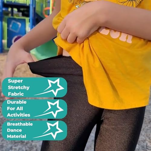 Re Tech UK - Girls' Shiny Stretchy Dance & Gymnastics Leggings – Footless - Elastic Sportswear For Kids - Great For Gymnastic Outfits - Many Colours To Choose