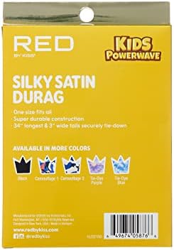 Red By Kiss Kids Sating Durags Powerwave Kids Durags Long Tail And Wide Strap Headwraps Beanies Black