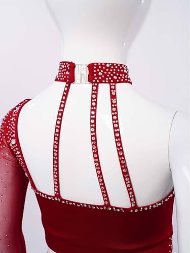 Renvena Two Piece Lyrical Costume For Girls Dance Outfit Sparkle Ballet Leotard Dress Crop Tops Skirt Sets