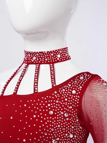 Renvena Two Piece Lyrical Costume For Girls Dance Outfit Sparkle Ballet Leotard Dress Crop Tops Skirt Sets