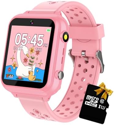 Retysaz Kids Smart Watch 24 Game 10 stories Smart Watch for kids Pedometer Phone Smartwatch for kids Great Gifts To Girls Boys (Pink-M1)…